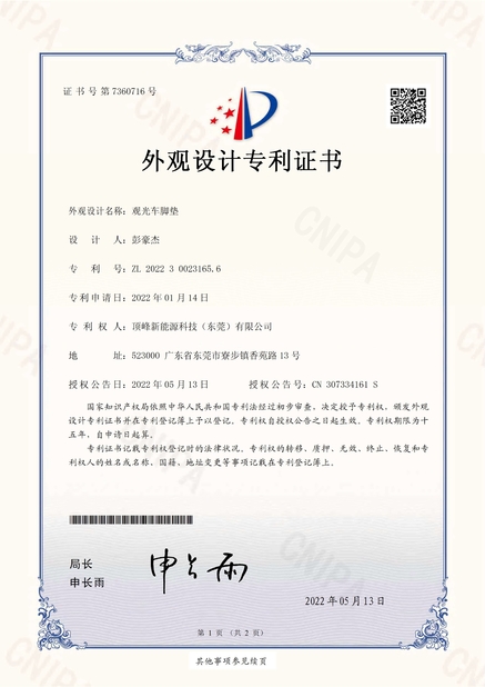 چین TOP GOLF CO.,LTD گواهینامه ها